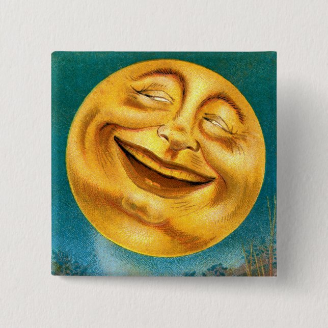 Halloween Moon Pinback Button (Front)