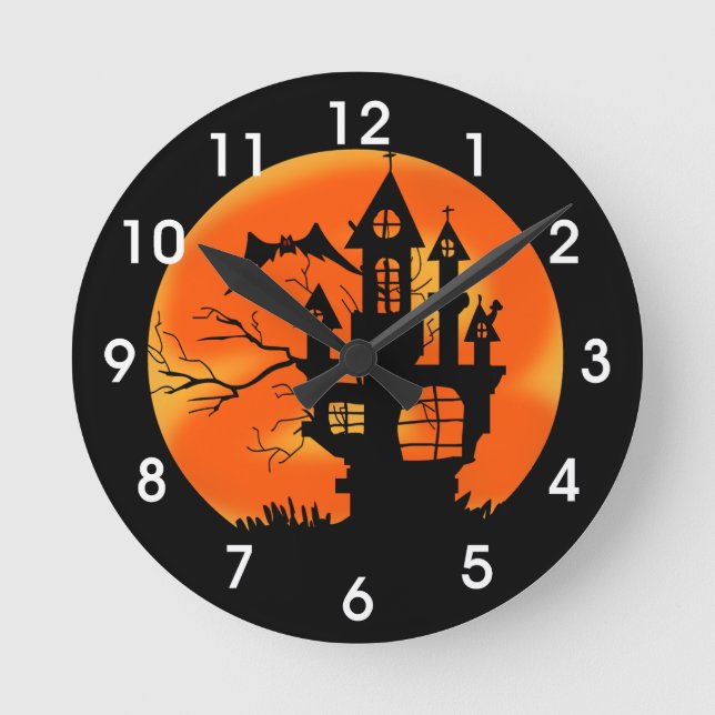 Halloween Moon Round Clock (Front)