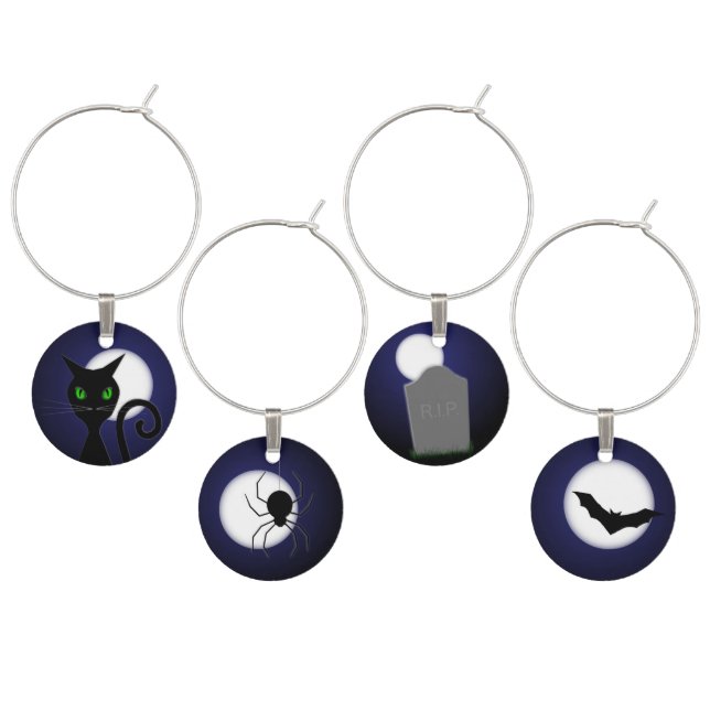Halloween Moon Series Wine Charm (Staggered)