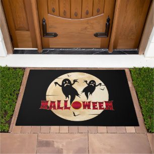 Halloween Moon Silhouette Ghosts Bats Doormat
