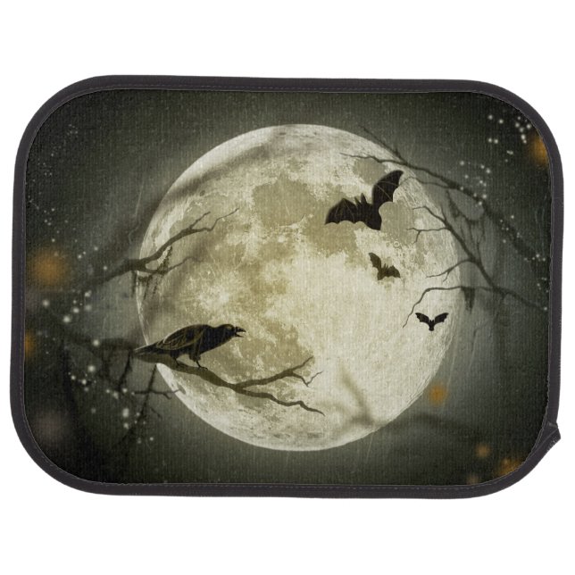 Halloween Moon Spooky Crows Car Mat (Rear)