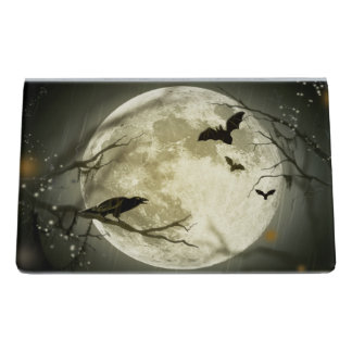 Halloween Moon Spooky Crows Desk Business Card Holder