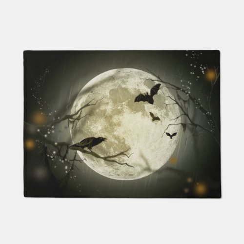 Halloween Moon Spooky Crows Doormat