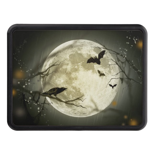 Halloween Moon Spooky Crows Hitch Cover (Front)