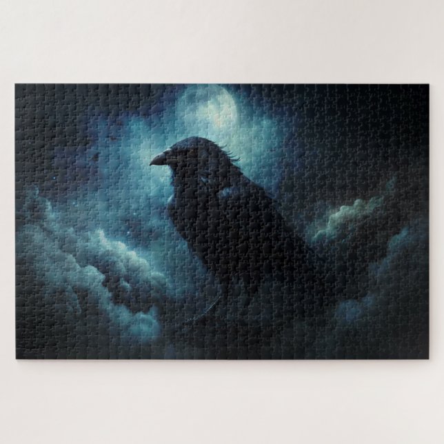 Halloween Moon Spooky Crows Jigsaw Puzzle (Horizontal)