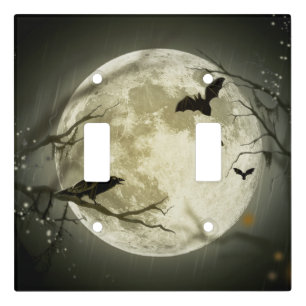 Halloween Moon Spooky Crows Light Switch Cover