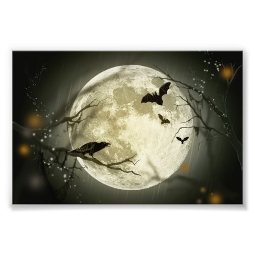 Halloween Moon Spooky Crows Photo Print