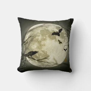 Halloween Moon Throw Pillow