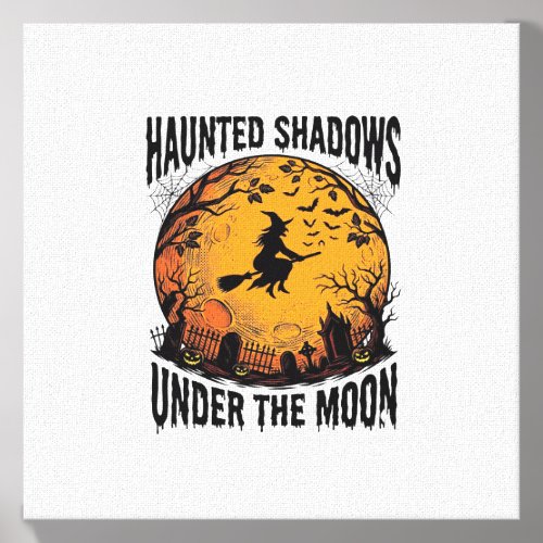 Halloween Moon Witch Vintage Spooky Night Shirt_1 Canvas Photo Tile