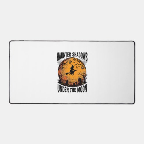 Halloween Moon Witch Vintage Spooky Night Shirt_1 Desk Mat
