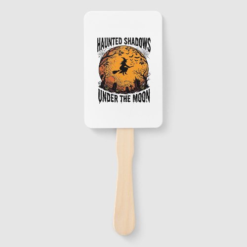 Halloween Moon Witch Vintage Spooky Night Shirt_1 Hand Fan