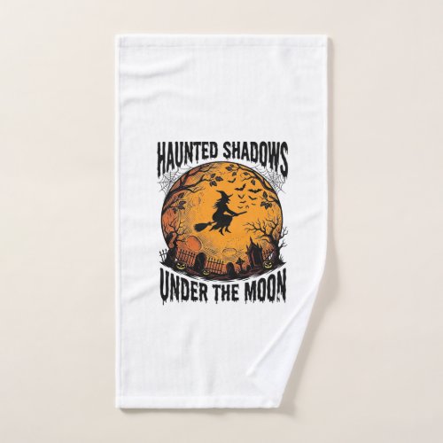 Halloween Moon Witch Vintage Spooky Night Shirt_1 Hand Towel