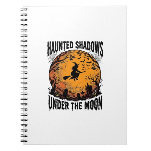 Halloween Moon Witch Vintage Spooky Night Shirt_1 Notebook