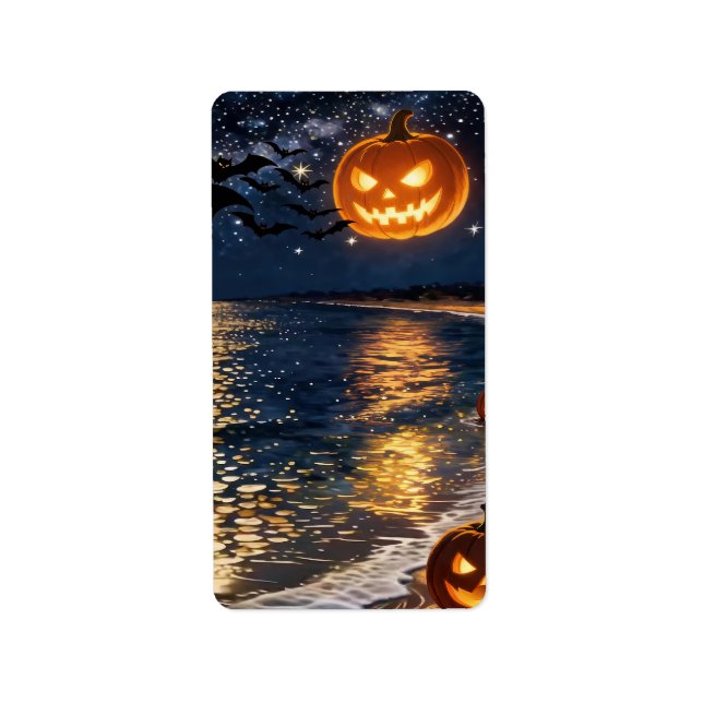 Halloween Moonlight Beach Label (Front)