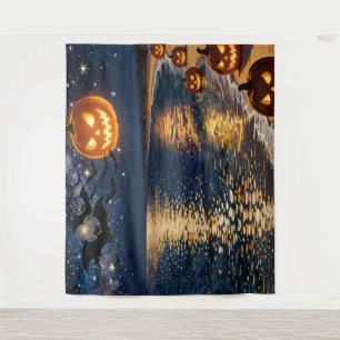 Halloween Moonlight Beach Tapestry