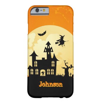 Halloween Moonlight Haunted House In Graveyard Barely There Iphone 6 Case by UrHomeNeeds at Zazzle