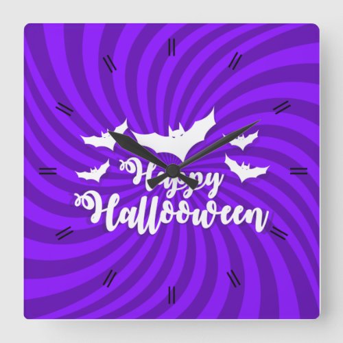 Halloween Moonlight Haunted House Square Wall Cloc Square Wall Clock