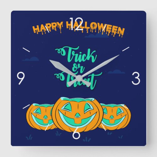 Halloween Moonlight Haunted House Square Wall Cloc Square Wall Clock