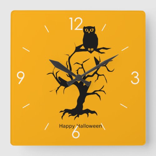 Halloween Moonlight Haunted House Square Wall Cloc Square Wall Clock