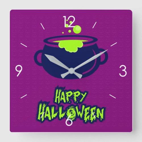 Halloween Moonlight Haunted House Square Wall Cloc Square Wall Clock