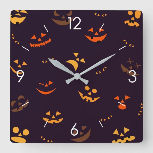 Halloween Moonlight Haunted House Square Wall Cloc Square Wall Clock (Front)
