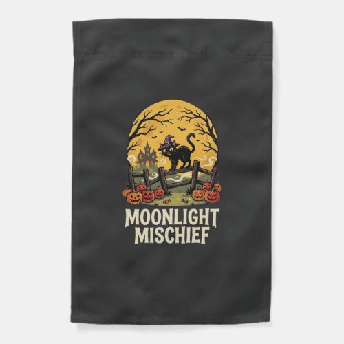 Halloween Moonlight Mischief Garden Flag