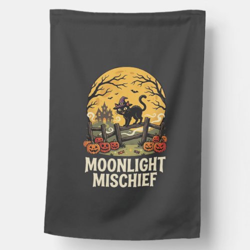 Halloween Moonlight Mischief House Flag