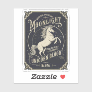 Halloween Moonlight Unicorn Blood Magic Potion Sticker