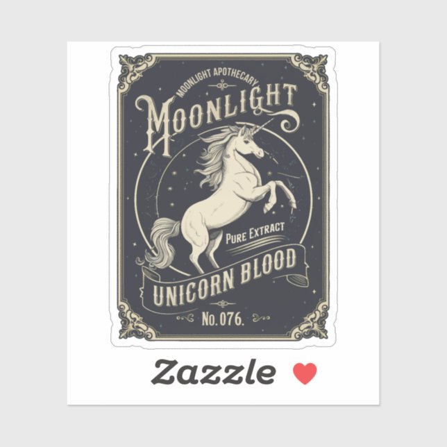 Halloween Moonlight Unicorn Blood Magic Potion Sticker (Sheet)