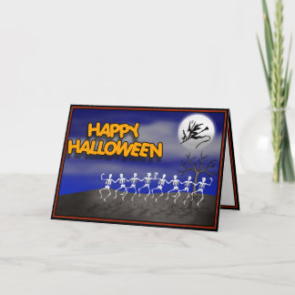 Halloween Moonlit Party Scene Card