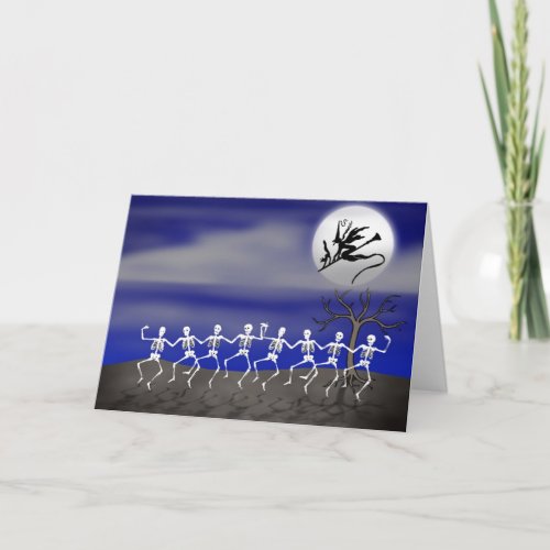 Halloween Moonlit Party Scene Card