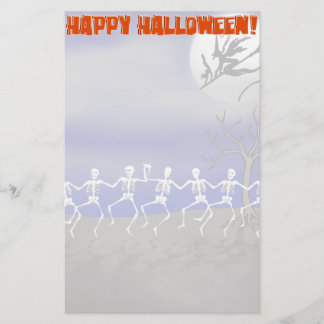 Halloween Moonlit Party Scene Stationery