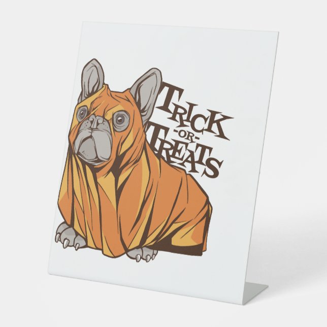 Halloween mops pedestal sign (Front)