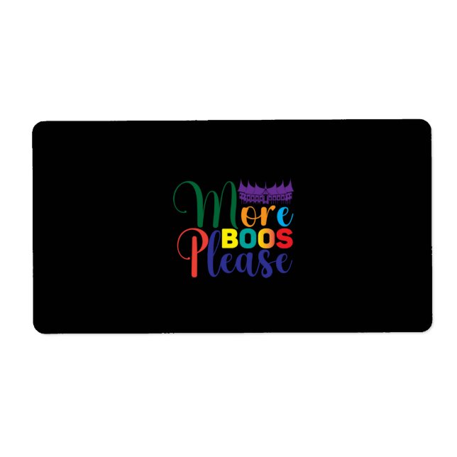 Halloween More Boos Please Birthday Label (Front)