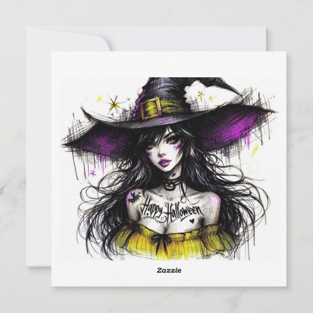 Halloween more enchanting with 'Happy Halloween'  Holiday Card (Back)