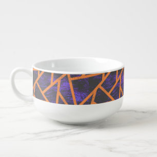 Halloween mosaic patttern soup mug