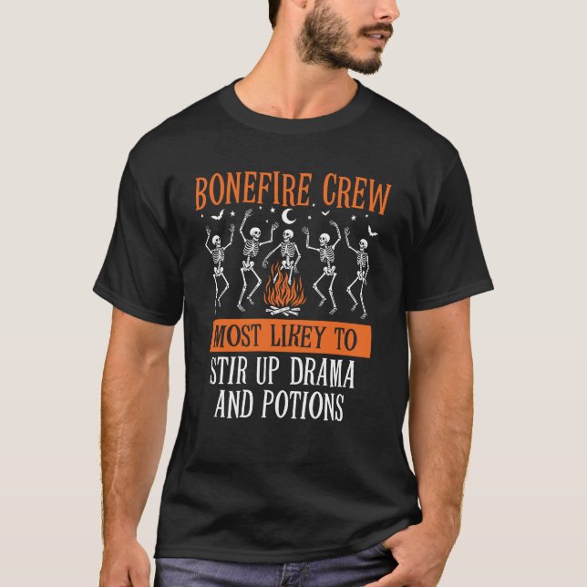 Halloween Most Likely To Group Matching Skeleton T-Shirt (Front)