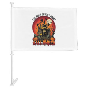 Halloween Most Spooky Night Haunted House Ghosts P Car Flag
