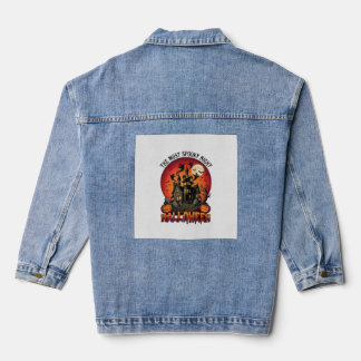 Halloween Most Spooky Night Haunted House Ghosts P Denim Jacket