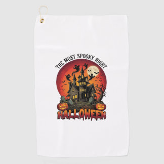 Halloween Most Spooky Night Haunted House Ghosts P Golf Towel
