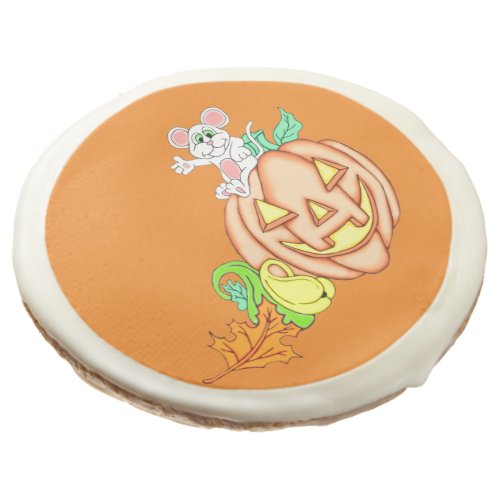 Halloween Mouse And Pumpkin Sugar Cookie