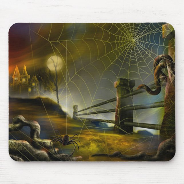 Halloween Mouse pad/Haunted Scene Pad (Front)