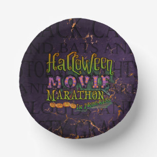 Halloween Movie Marathon In Progress Marquee  Paper Bowls