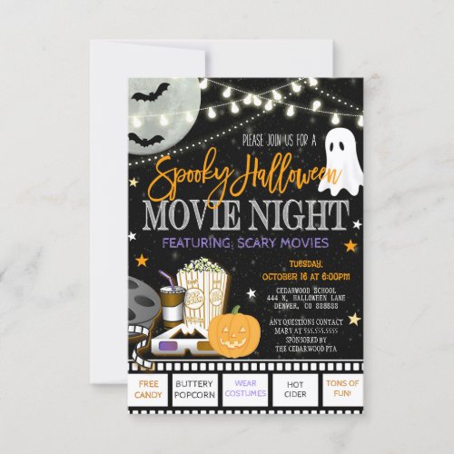 Halloween Movie Night Invitation