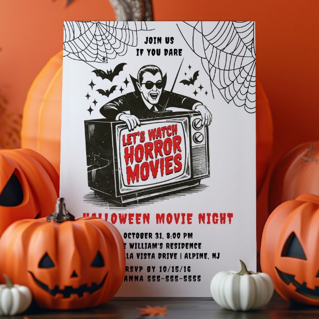 Halloween Movie Night Party Invitation (Creator Uploaded)