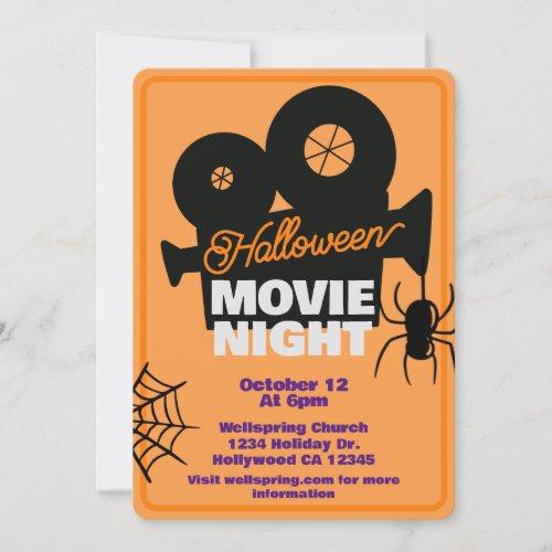 Halloween Movie Night Party Spooktacular  Invitation