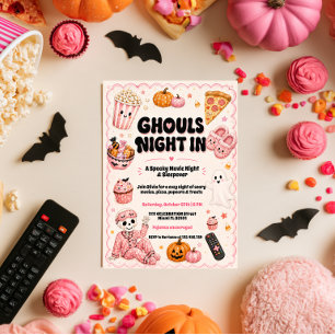 Halloween Movie Night Sleepover Invitation