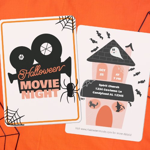 Halloween Movie Night Spooky Cute Kids Invitation