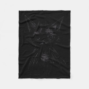 Halloween Mpy Black Kitten In Bat Costume  Fleece Blanket