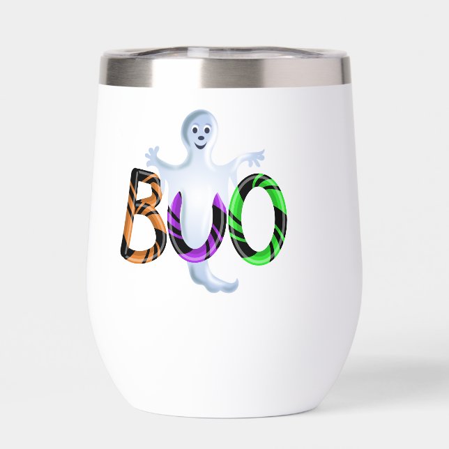 Halloween Mug 3D candy BOO ghost Thermal Wine Tumbler (Back)
